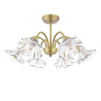 Laura Ashley Kerswell 6 Luce Semi-Flussante Ottone Antico Opaco e Vetro