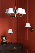 Laura Ashley Denston 5 Luci Pendenti Antico Bronzo Con Paralume