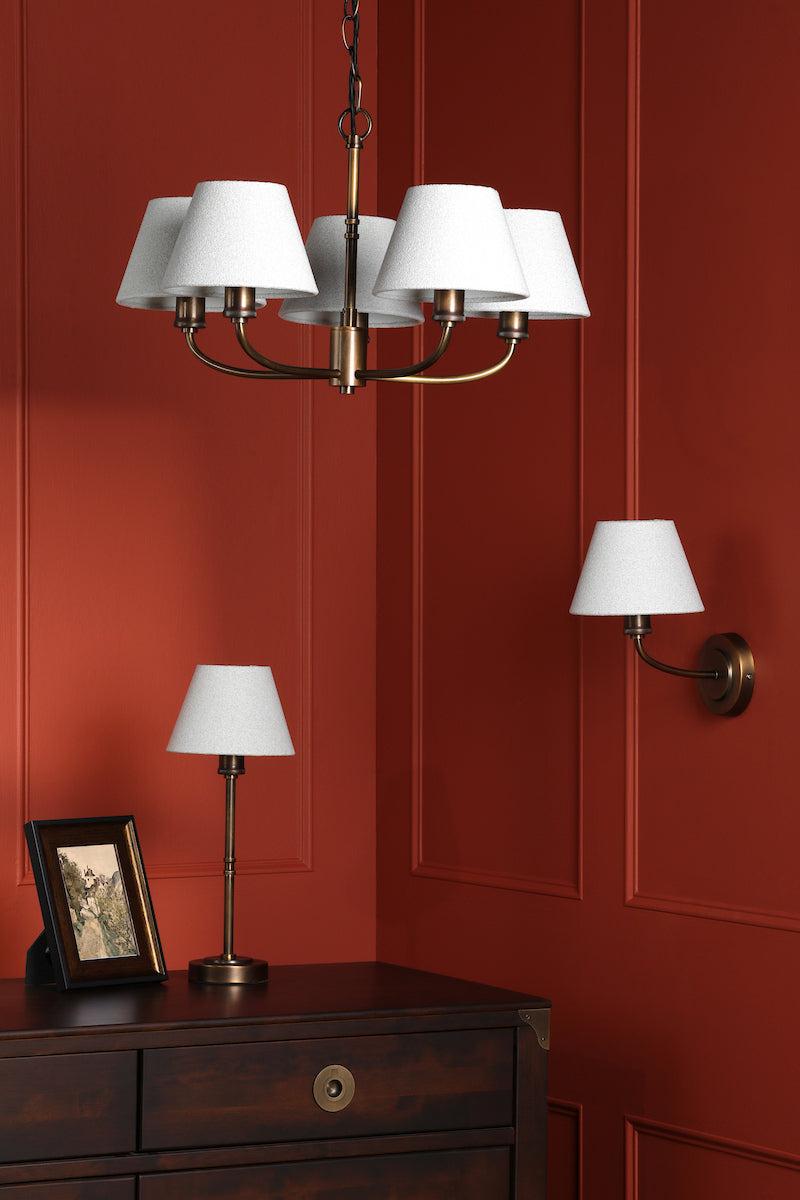 Laura Ashley Denston 5 Luci Pendenti Antico Bronzo Con Paralume