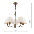 Laura Ashley Denston 5 Luci Pendenti Antico Bronzo Con Paralume