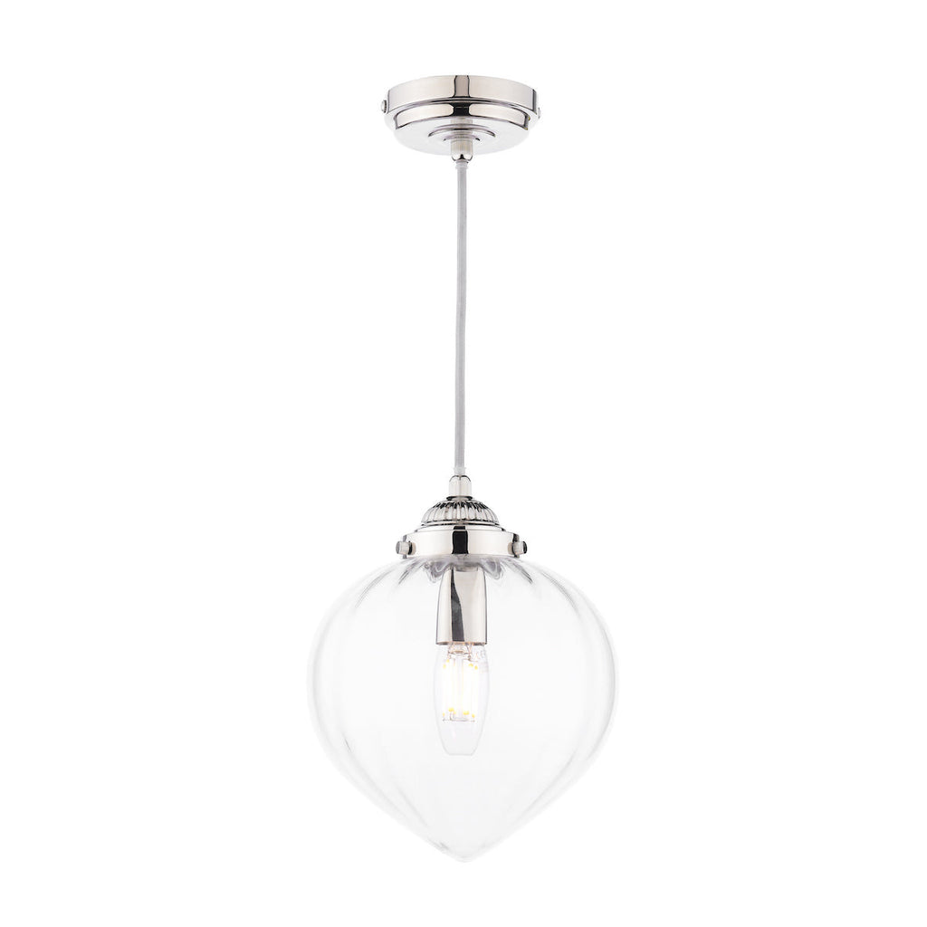 Laura Ashley Whitham Pendant in Nichel Lucido e Vetro Striato