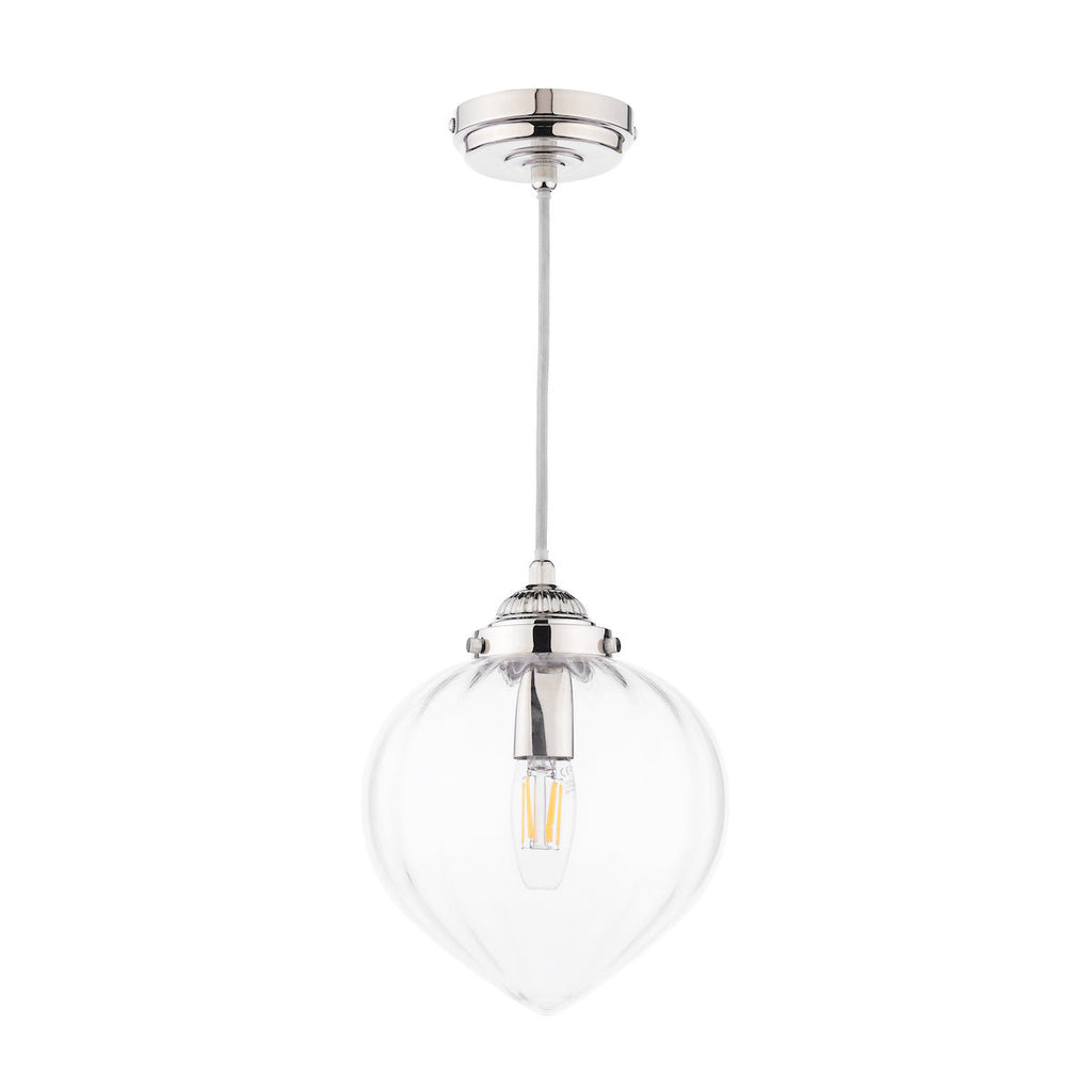 Laura Ashley Whitham Pendant in Nichel Lucido e Vetro Striato