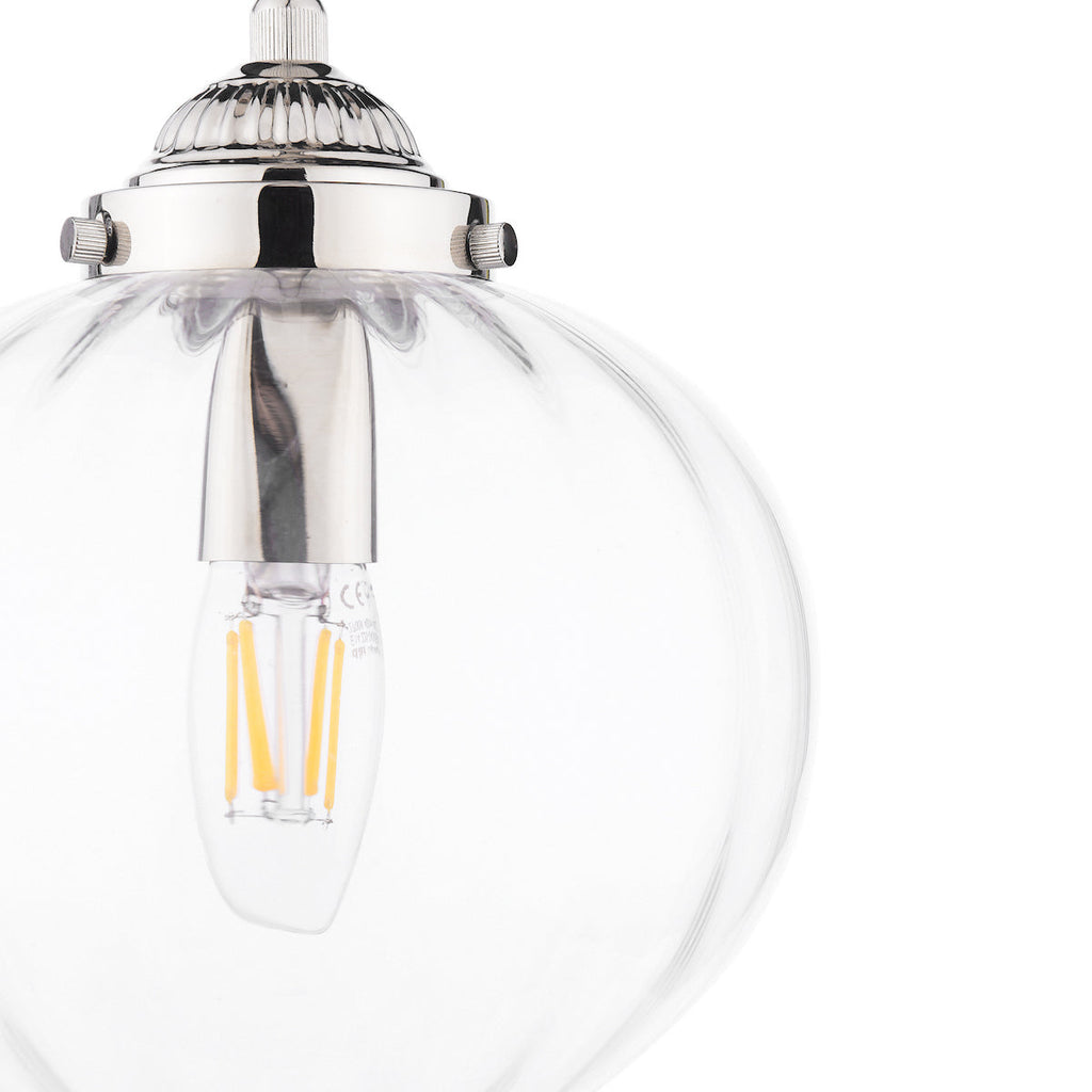 Laura Ashley Whitham Pendant in Nichel Lucido e Vetro Striato