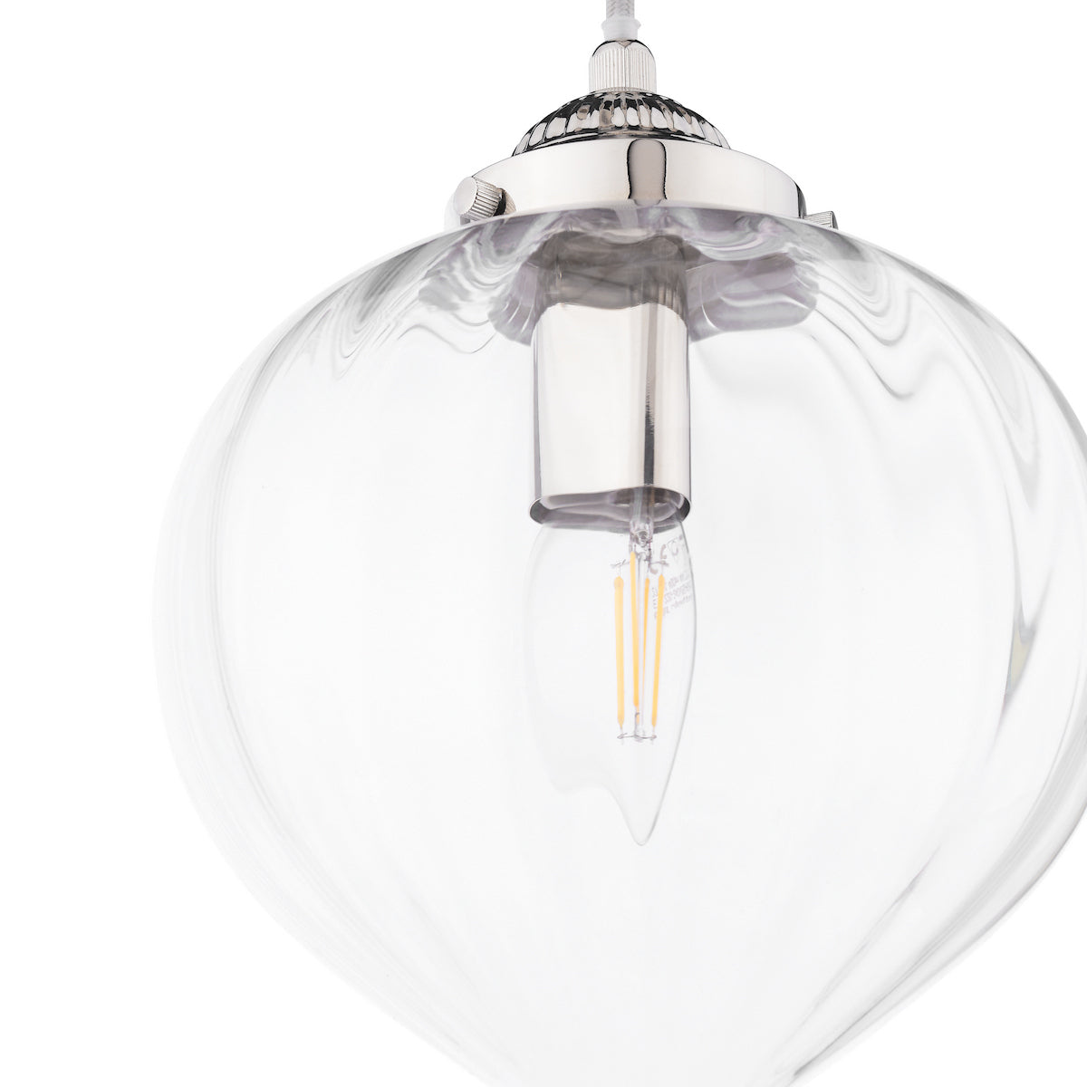 Laura Ashley Whitham Pendant in Nichel Lucido e Vetro Striato