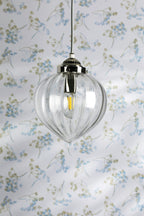 Laura Ashley Whitham Pendant in Nichel Lucido e Vetro Striato