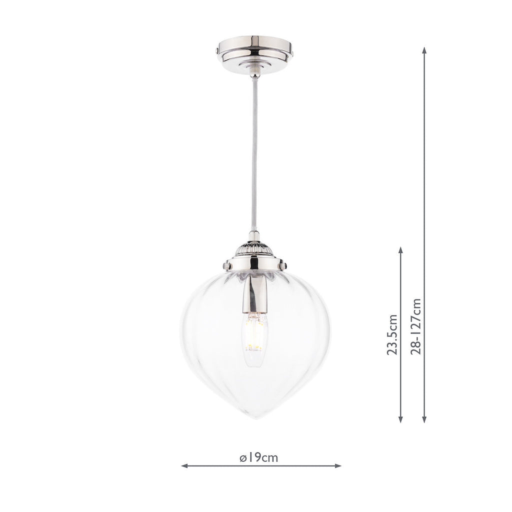 Laura Ashley Whitham Pendant in Nichel Lucido e Vetro Striato
