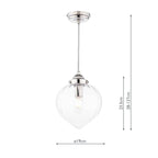 Laura Ashley Whitham Pendant in Nichel Lucido e Vetro Striato