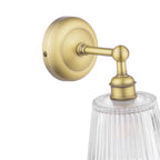 Applique da Bagno Laura Ashley Callaghan in Ottone Anticato Opaco e Vetro Rigato IP44