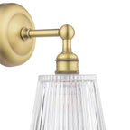 Applique da Bagno Laura Ashley Callaghan in Ottone Anticato Opaco e Vetro Rigato IP44