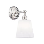Applique da Bagno Laura Ashley Callaghan Nichel Lucido e Vetro Rigato Bianco IP44