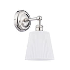 Applique da Bagno Laura Ashley Callaghan Nichel Lucido e Vetro Rigato Bianco IP44