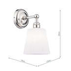 Applique da Bagno Laura Ashley Callaghan Nichel Lucido e Vetro Rigato Bianco IP44