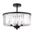Laura Ashley Elkwood 3 Luci Semi-Flush Cristallo e Nero
