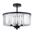 Laura Ashley Elkwood 3 Luci Semi-Flush Cristallo e Nero