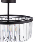 Laura Ashley Elkwood 3 Luci Semi-Flush Cristallo e Nero