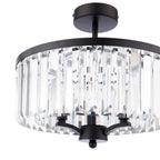 Laura Ashley Elkwood 3 Luci Semi-Flush Cristallo e Nero