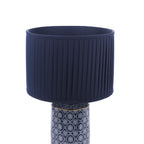 Lampada da Tavolo Laura Ashley Knipton in Ceramica Blu e Ottone Antico con Paralume