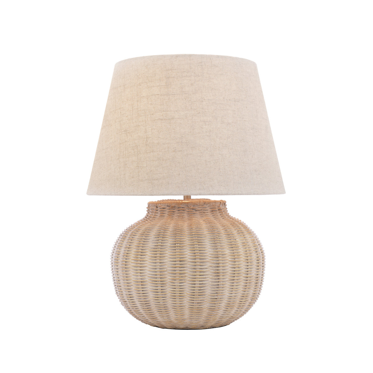Lampada da Tavolo Rotonda Laura Ashley Fernhill Crema Opaca con Paralume