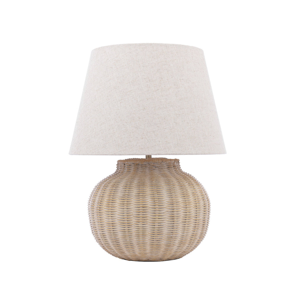 Lampada da Tavolo Rotonda Laura Ashley Fernhill Crema Opaca con Paralume