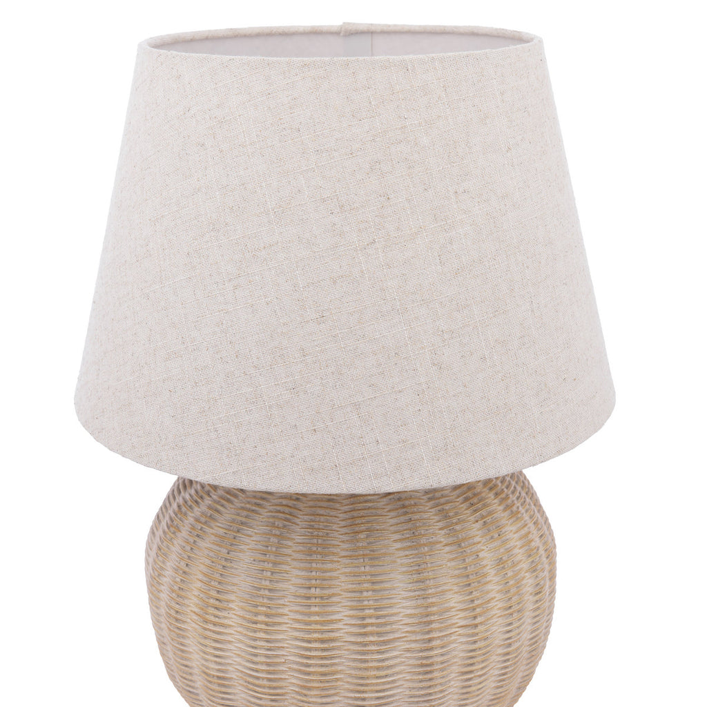 Lampada da Tavolo Rotonda Laura Ashley Fernhill Crema Opaca con Paralume