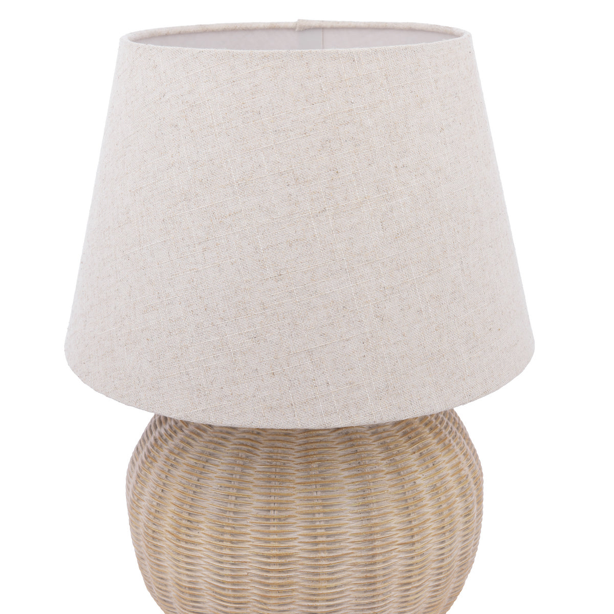 Lampada da Tavolo Rotonda Laura Ashley Fernhill Crema Opaca con Paralume