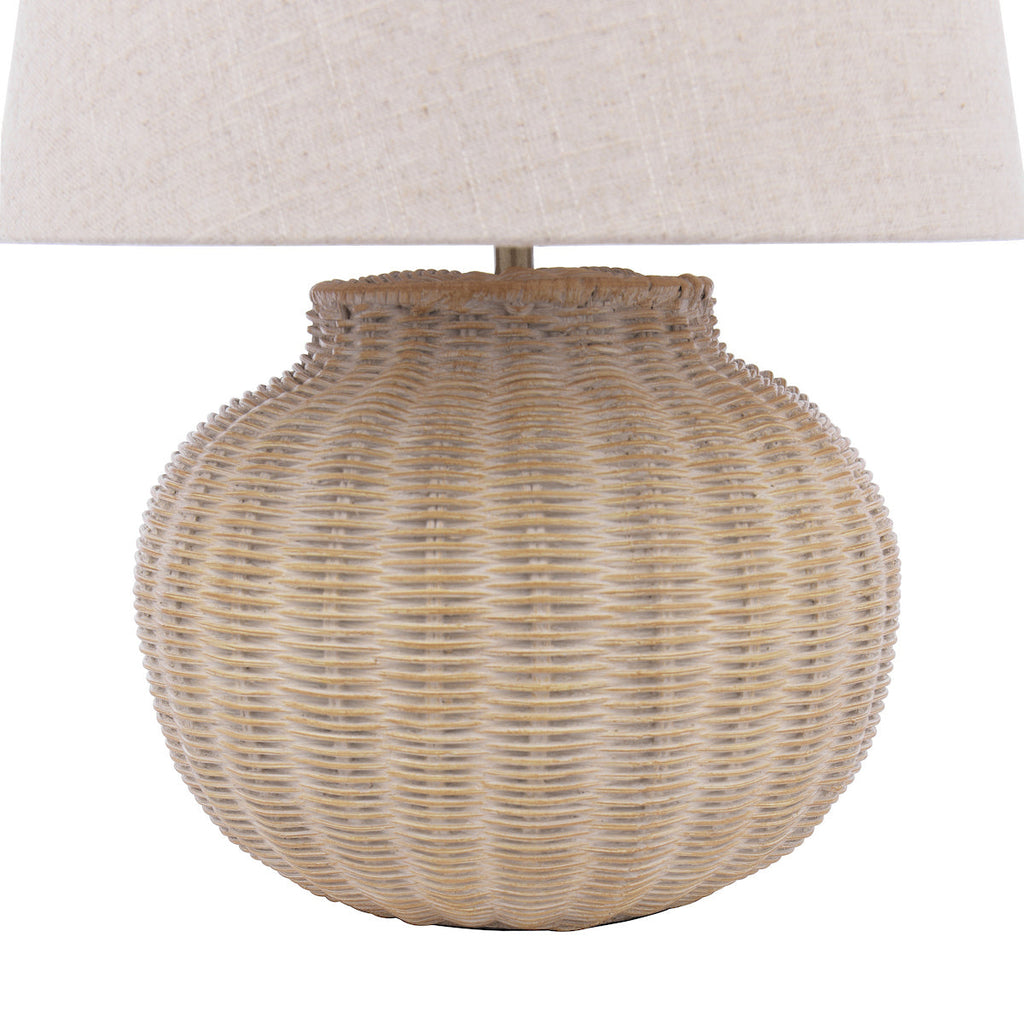 Lampada da Tavolo Rotonda Laura Ashley Fernhill Crema Opaca con Paralume