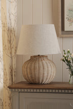 Lampada da Tavolo Rotonda Laura Ashley Fernhill Crema Opaca con Paralume