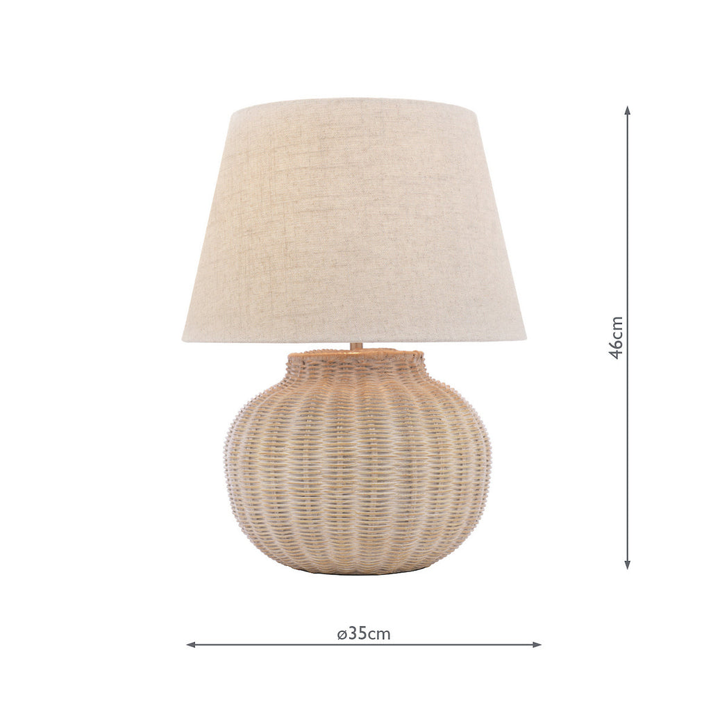 Lampada da Tavolo Rotonda Laura Ashley Fernhill Crema Opaca con Paralume