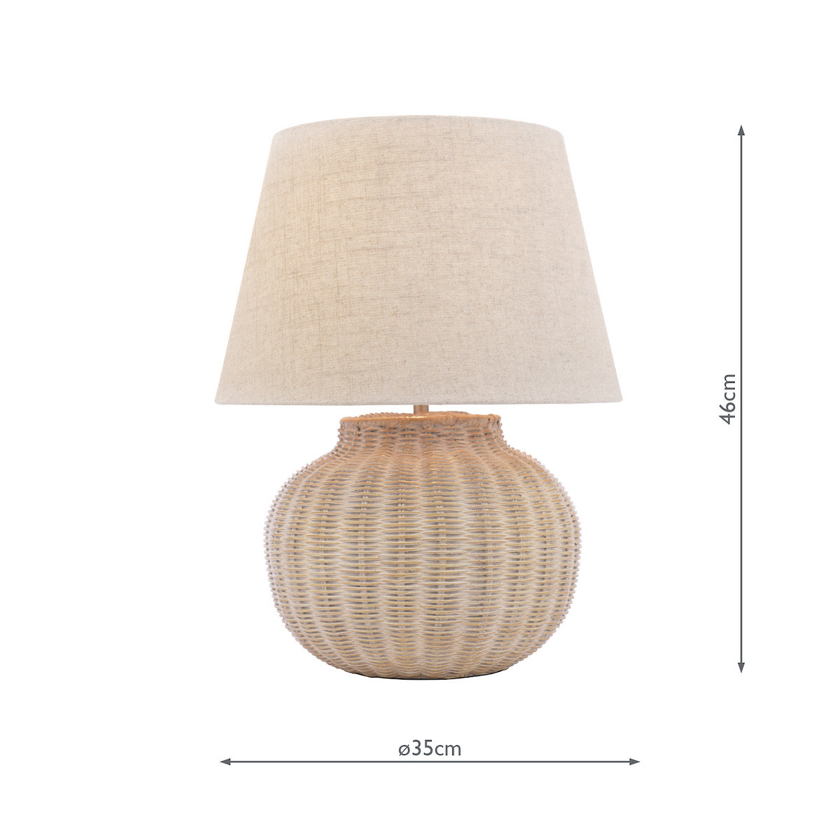 Lampada da Tavolo Rotonda Laura Ashley Fernhill Crema Opaca con Paralume