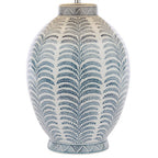 Lampada da Tavolo Laura Ashley Stannard Ceramica Blu con Paralume Grigio