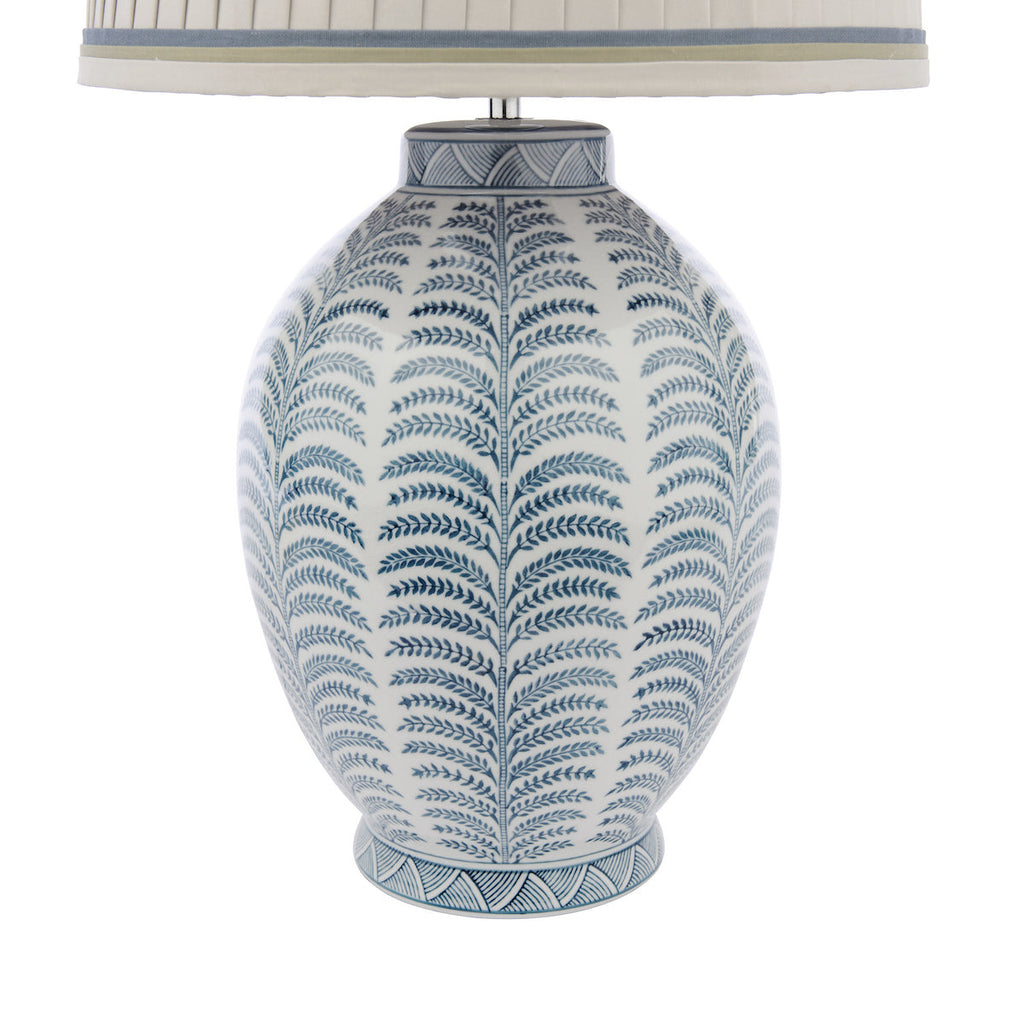 Lampada da Tavolo Laura Ashley Stannard Ceramica Blu con Paralume Grigio