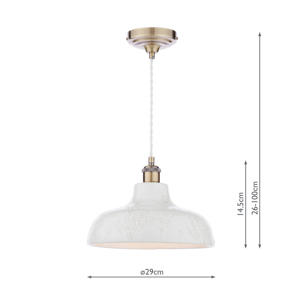Laura Ashley Pendente Pussywillow Ceramica Bianca