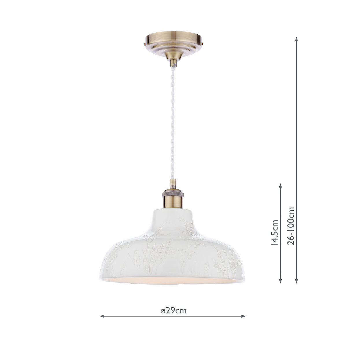 Laura Ashley Pendente Pussywillow Ceramica Bianca