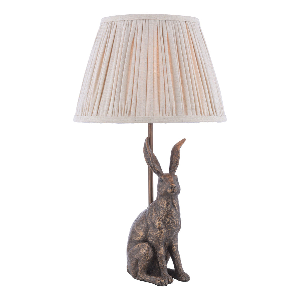 Lampada da Tavolo Laura Ashley Hare Bronzo Antico con Paralume