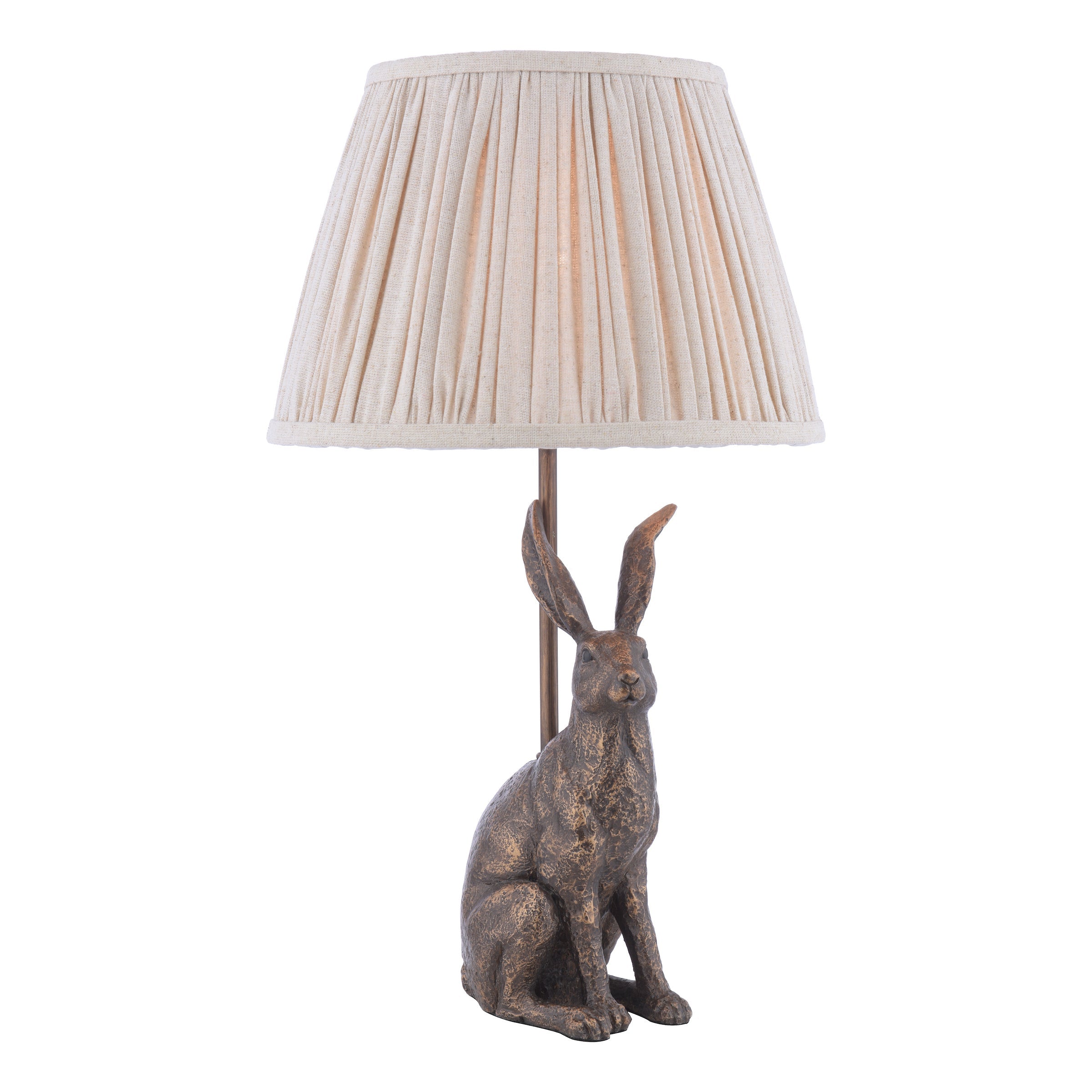 Lampada da Tavolo Laura Ashley Hare Bronzo Antico con Paralume