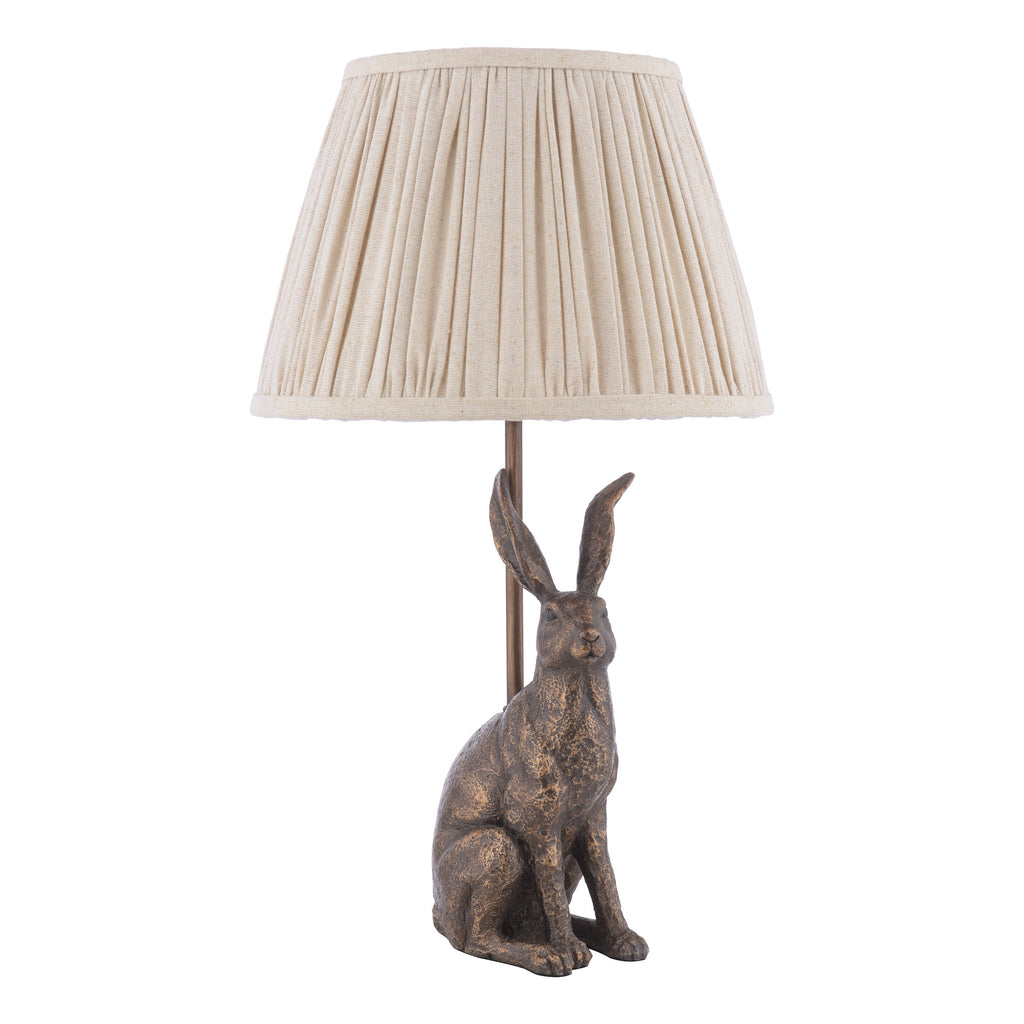 Lampada da Tavolo Laura Ashley Hare Bronzo Antico con Paralume