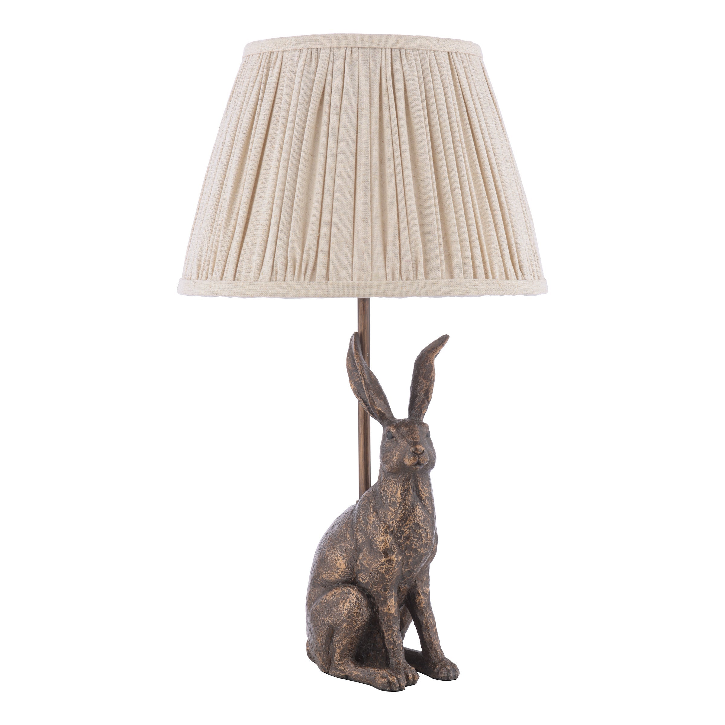 Lampada da Tavolo Laura Ashley Hare Bronzo Antico con Paralume