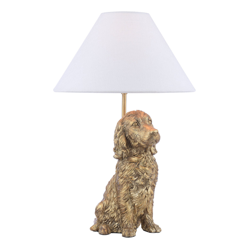 Lampada da tavolo Cocker Spaniel Laura Ashley Oro Antico con Paralume