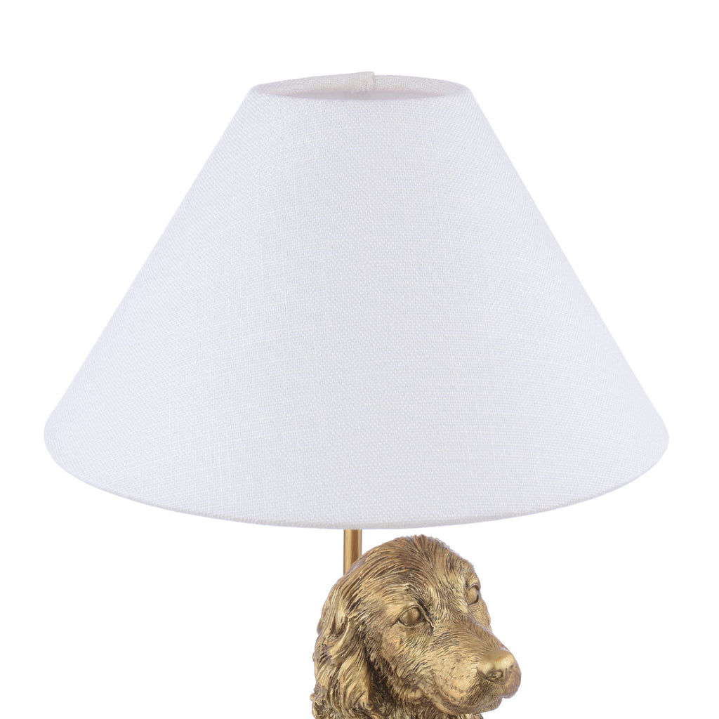 Lampada da tavolo Cocker Spaniel Laura Ashley Oro Antico con Paralume