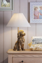 Lampada da tavolo Cocker Spaniel Laura Ashley Oro Antico con Paralume