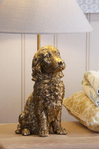 Lampada da tavolo Cocker Spaniel Laura Ashley Oro Antico con Paralume