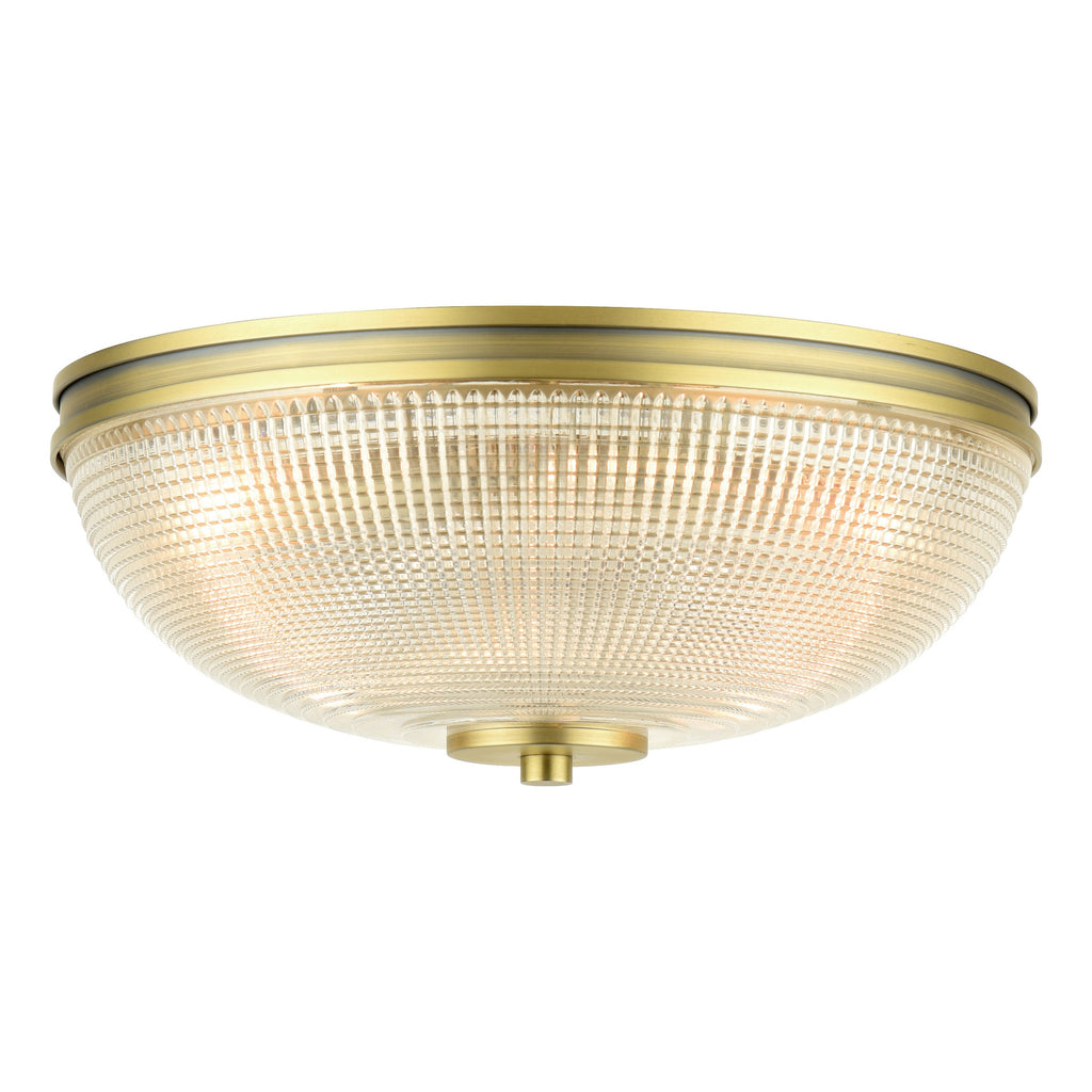 Laura Ashley Langdon 2 Luci Soffitto Bagno Ottone Anticato Opaco e Vetro Testurizzato IP44