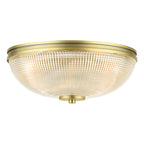 Laura Ashley Langdon 2 Luci Soffitto Bagno Ottone Anticato Opaco e Vetro Testurizzato IP44