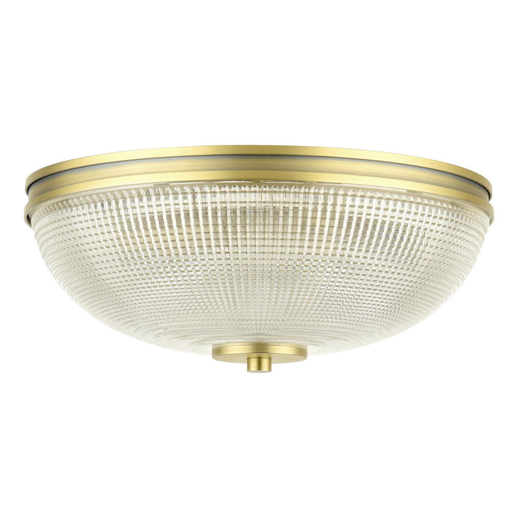 Laura Ashley Langdon 2 Luci Soffitto Bagno Ottone Anticato Opaco e Vetro Testurizzato IP44