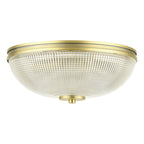 Laura Ashley Langdon 2 Luci Soffitto Bagno Ottone Anticato Opaco e Vetro Testurizzato IP44