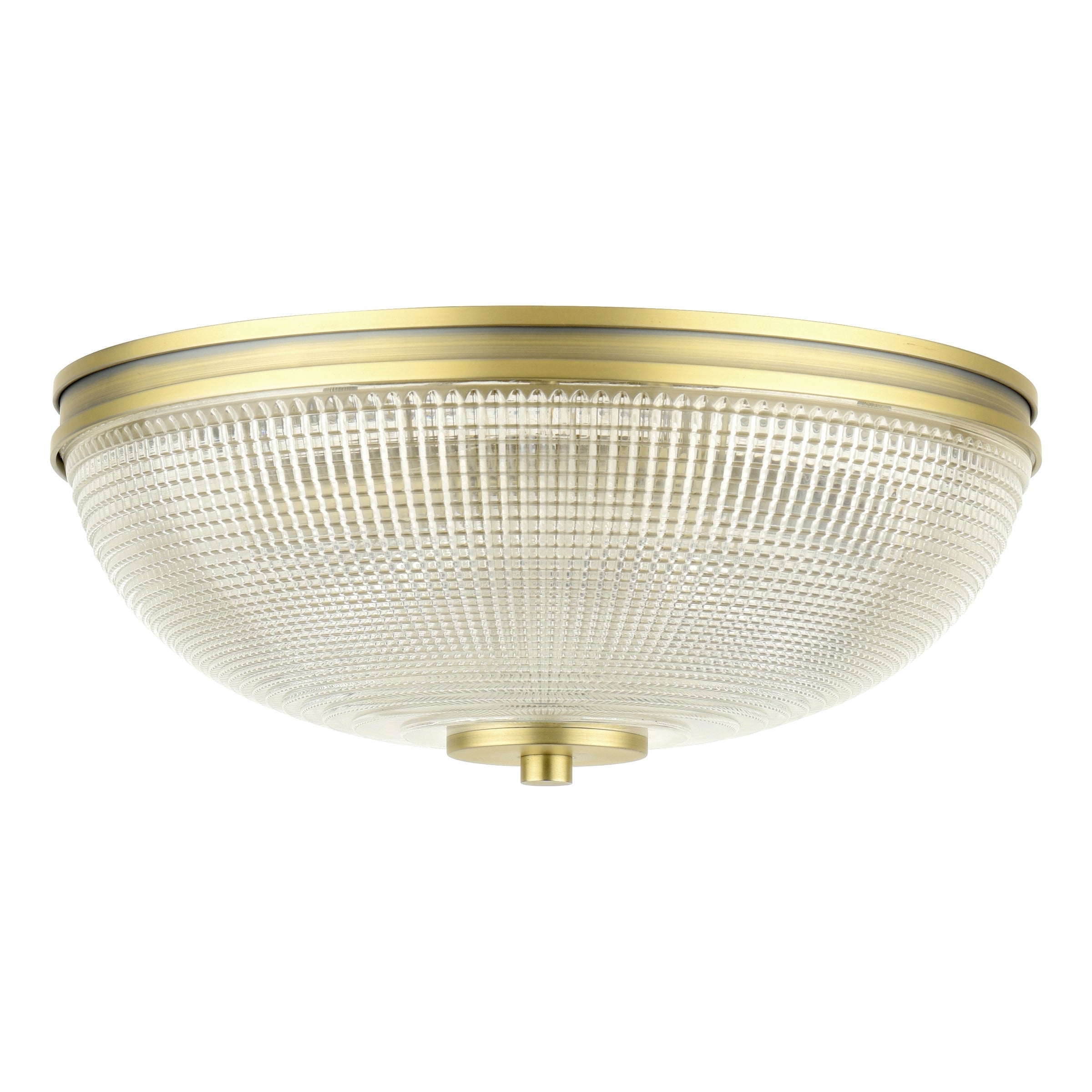 Laura Ashley Langdon 2 Luci Soffitto Bagno Ottone Anticato Opaco e Vetro Testurizzato IP44