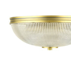 Laura Ashley Langdon 2 Luci Soffitto Bagno Ottone Anticato Opaco e Vetro Testurizzato IP44