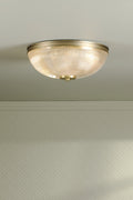 Laura Ashley Langdon 2 Luci Soffitto Bagno Ottone Anticato Opaco e Vetro Testurizzato IP44