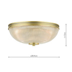 Laura Ashley Langdon 2 Luci Soffitto Bagno Ottone Anticato Opaco e Vetro Testurizzato IP44