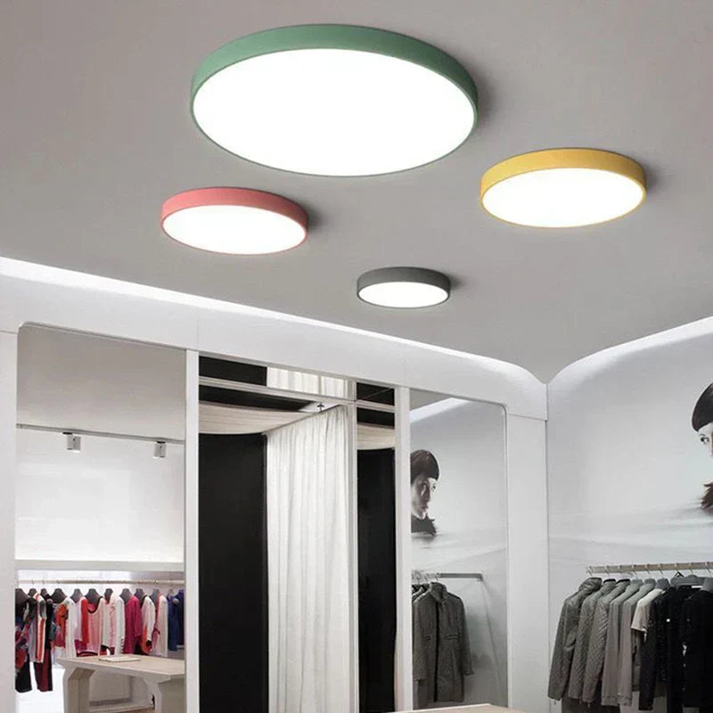 Lampada da soffitto LED rotonda con telaio in metallo